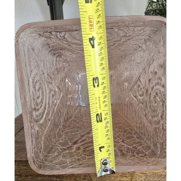 Art Deco Style Pink Iridescent Crackle Glass  7 Inch Vase - Picture 14 of 14